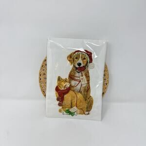 Mary Lake Thompson Flour Sack Kitchen Tea Dish Towel Cat & Dog Pets Christmas